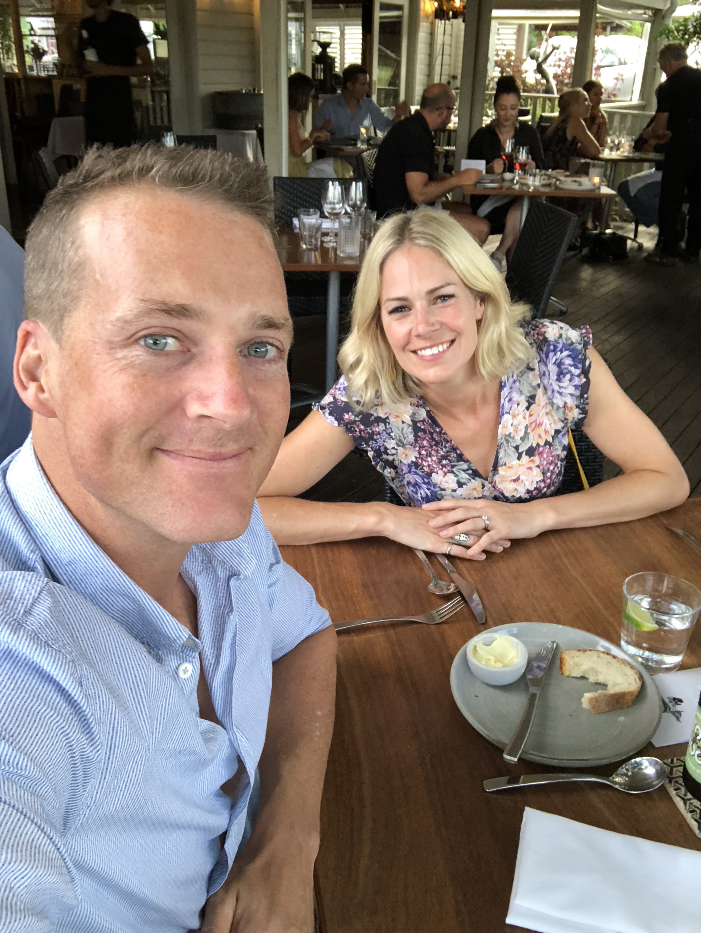 Jules Lund and wife Anna By the Sea with Three Byron Bay